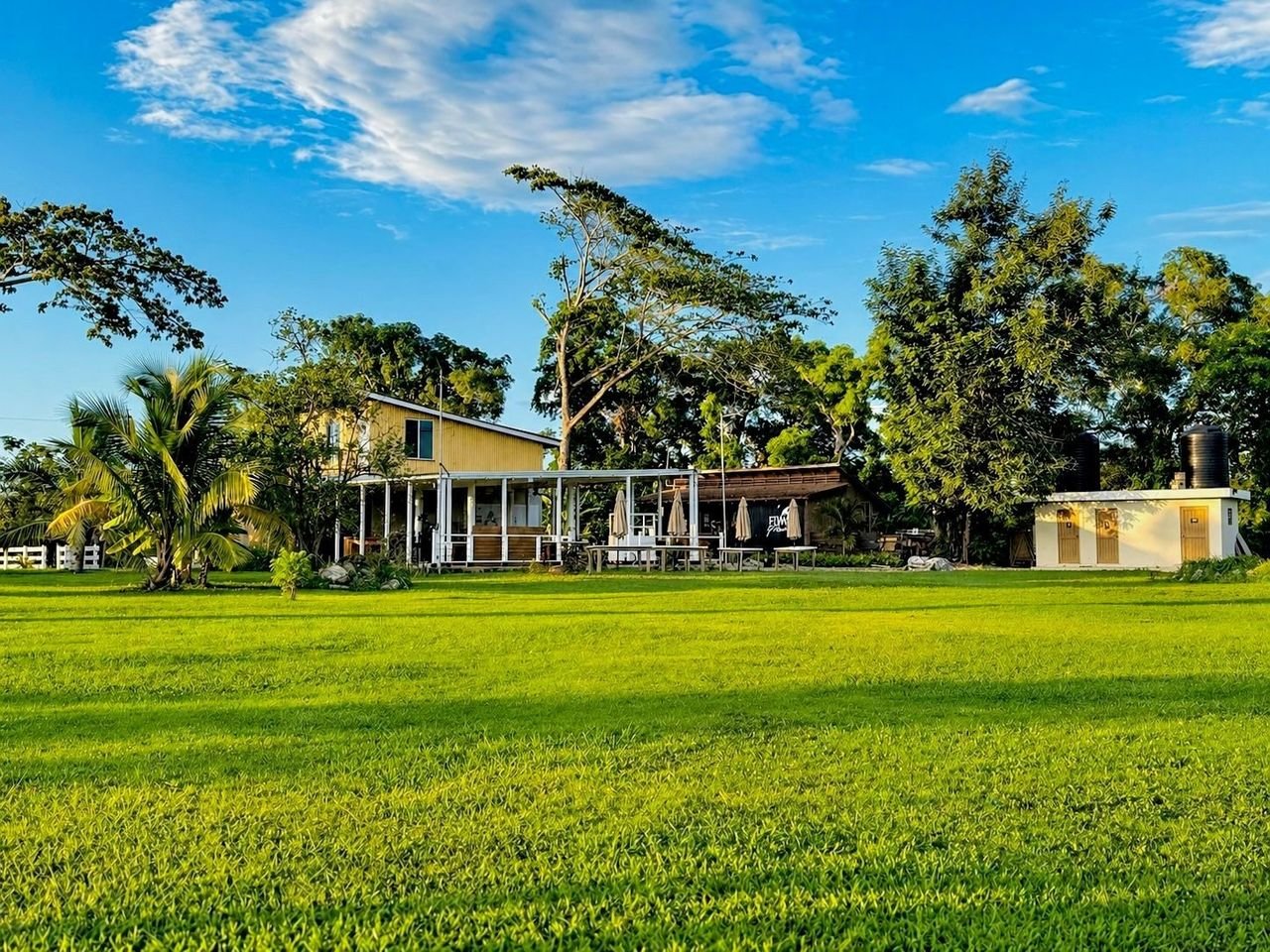 The main buildings across the FiWi Place lawn